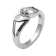 Blue And White Diamond Rhodium Over Sterling Silver Double Heart Ring