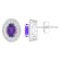 6x4mm Oval Amethyst 1/5 ctw Diamond Rhodium Over Sterling Silver Halo
Stud Earrings