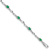 Rhodium Over 10k White Gold Diamond and Green Emerald Bracelet