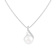9-10mm Button White Cultured Freshwater Pearl and CZ Rhodium Over
Sterling Silver Pendant