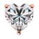 White Cubic Zirconia 14k Rose Gold Heart Studs With Velvet Gift Box 1.50ctw