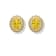Yellow Citrine and White Sapphire Sterling Silver Halo Earrings