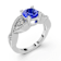 14K White Gold Tanzanite and Diamond Ring 1.55 ctw