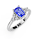 14K White Gold Tanzanite and Diamond Ring 0.59 ctw