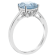 8mm Square Cushion Sky Blue Topaz Rhodium Over Sterling Silver Ring