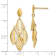 14K Yellow Gold Polished Diamond-cut Post Dangle Chandelier Earrings
