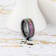 AZURE Flat Black Ceramic Ring Brushed with Rainbow Groove 8mm