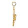 14k Yellow Gold Solid Textured Open-Backed Glove, Bat and Baseball Charm