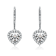 Pear Shape CZ Halo Drop Earrings In Sterling Silver
