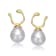 Pear Shape Freshwater Pearl Drop Earrings In 14K Gold Over Sterling Silver