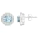 6mm Round Aquamarine 1/5 ctw Diamond Rhodium Over Sterling Silver Halo
Stud Earrings