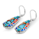 Spiny Oyster, Turquoise And Enamel Sterling Silver Dangle Earrings 12x6mm