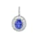 14K White Gold Oval Tanzanite and Diamond Pendant 2.02ctw