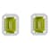 7x5mm Emerald Cut Peridot And Created White Sapphire 10k White Gold Halo
Stud Earrings
