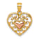 14K Yellow Gold With Rose Gold Accent Polished And Textured Fancy Heart
In Heart Pendant