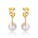 Pear Shape Freshwater Pearl Love Knot Half-Hoop Earrings In 14K Gold
Over Sterling Silver