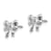 Rhodium Over 14k White Gold Bow Screwback Post Earrings
