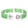 Sterling Silver 24X11MM Dyed Green Jadeite Link Bracelet