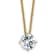 14K Yellow Gold 1 ct. 6.5mm Round D E F Pure Light Moissanite Solitaire
Pendant with Chain