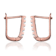 CZ U-Shaped Hoop Earrings In 18K Rose Gold Over Brass