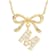 CZ Initial M Bow Pendant Necklace In 14K Gold Over Sterling Silver 0.23ctw
