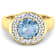 2.38ctw Blue Aquamarine and Diamond 14K Yellow Gold Halo Ring