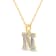 White Diamond Accent 10k Yellow Gold N Initial Pendant With 18” Rope Chain