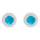 6mm Round Turquoise 1/5 ctw Diamond Rhodium Over Sterling Silver Halo
Stud Earrings