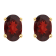 6x4mm Oval Garnet 14k Yellow Gold Stud Earrings