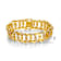 CZ Interlocking Slinky Link Chain Bracelet In 14K Gold Over Brass