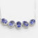 Oval Tanzanite and Round White CZ Rhodium Over Sterling Silver Necklace, 4ctw