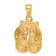 14k Yellow Gold Solid Polished Open-backed Boxing Gloves Pendant