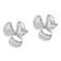 Rhodium Over 14k White Gold Polished 11.95mm Three Blade Propeller with
Center Bead Stud Earrings