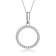 CZ Circle Pendant Necklace In Rhodium Over Brass