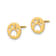 14K Yellow Gold Kids Pawprint Post Earrings