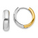 14k Two-tone 9/16" Huggie Hoop Earrings