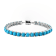 Sterling Silver Round Sleeping Beauty Turquoise Bracelet