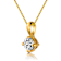 CZ Solitaire Pendant In 14K Gold Over Sterling Silver