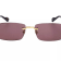 Gucci Gold Tone and Brown Havana Frame / Brown Lens Rectangular Sunglasses