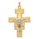 14k Yellow Gold and 14k White Gold Solid Polished Fancy Cross Pendant
