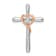 14K Two-tone Gold Cross with Heart Diamond Chain Slide Pendant