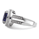 Rhodium Over Sterling Silver Polished Blue and White Cubic Zirconia Halo Ring