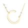 Sideways Initial C Necklace In Solid 14K Yellow Gold 18 Inch