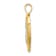14K Two-tone Gold  Textured Butterfly in Heart Charm