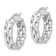 Rhodium Over 14k White Gold 13/16" Polished and Textured Hoop Earrings