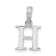 Sterling Silver Polished Block Initial -H- Pendant
