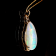 Ethiopian Opal Pear Shape Cabochon and Round Diamond 14K Yellow Gold
Pendant with Chain, 15.90ctw