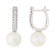 White Cultured Akoya Pearl 14k White Gold Earrings 7-7.5mm