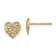 14k Yellow Gold Filigree Heart Stud Earrings