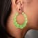 14K Yellow Gold Over Sterling Silver Bamboo Acrylic Hoops in Lime